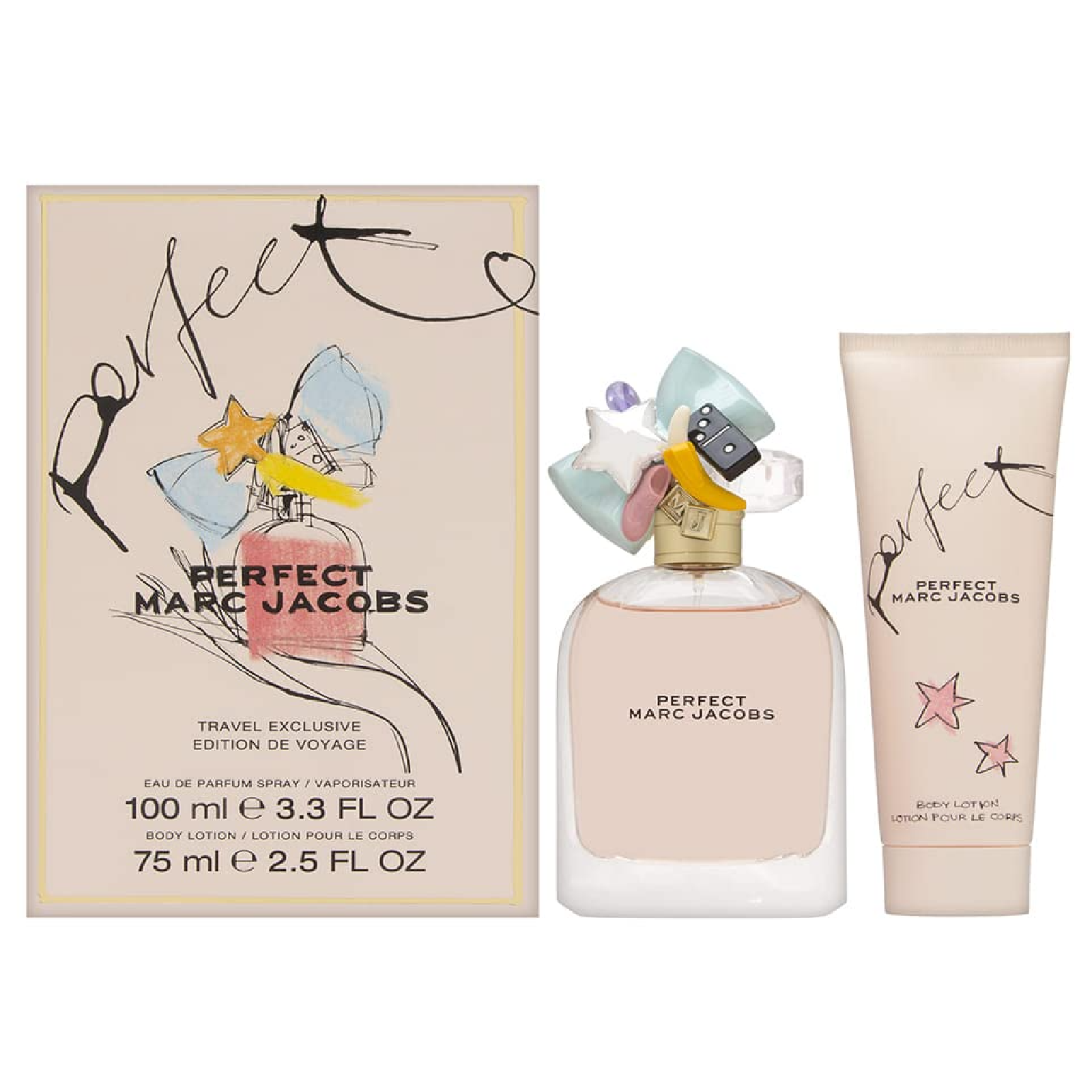 MARC JACOBS PERFECT 100ml セット MARC JACOBS PERFECT 3 PIECE GIFT SET FOR WOMEN EDP SPRAY 100ML