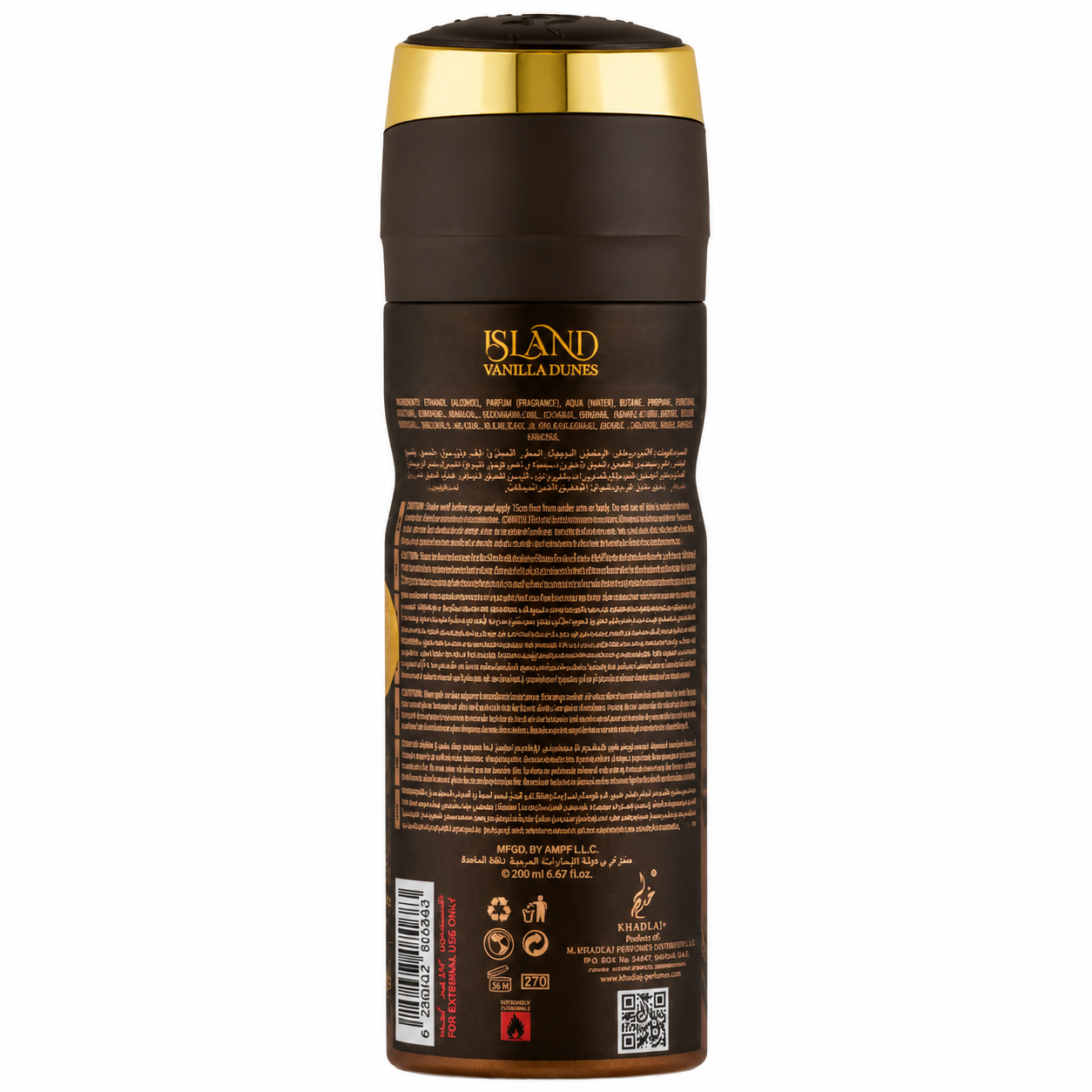 Khadlaj Island Vanilla Dunes Deodorant Spray for Everyone