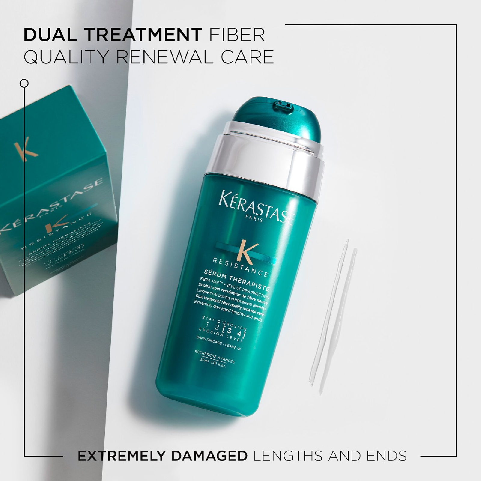Kerastase Resistance Serum Therapiste Dual Treatment Fiber Quality Renewal Care for Women