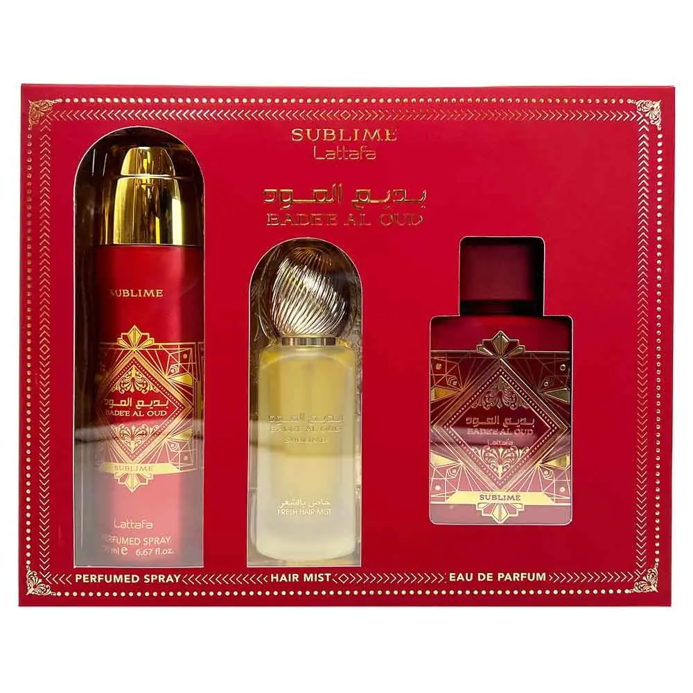 Lattafa Bade'e Al Oud Sublime 3 Pcs Gift Set for Everyone