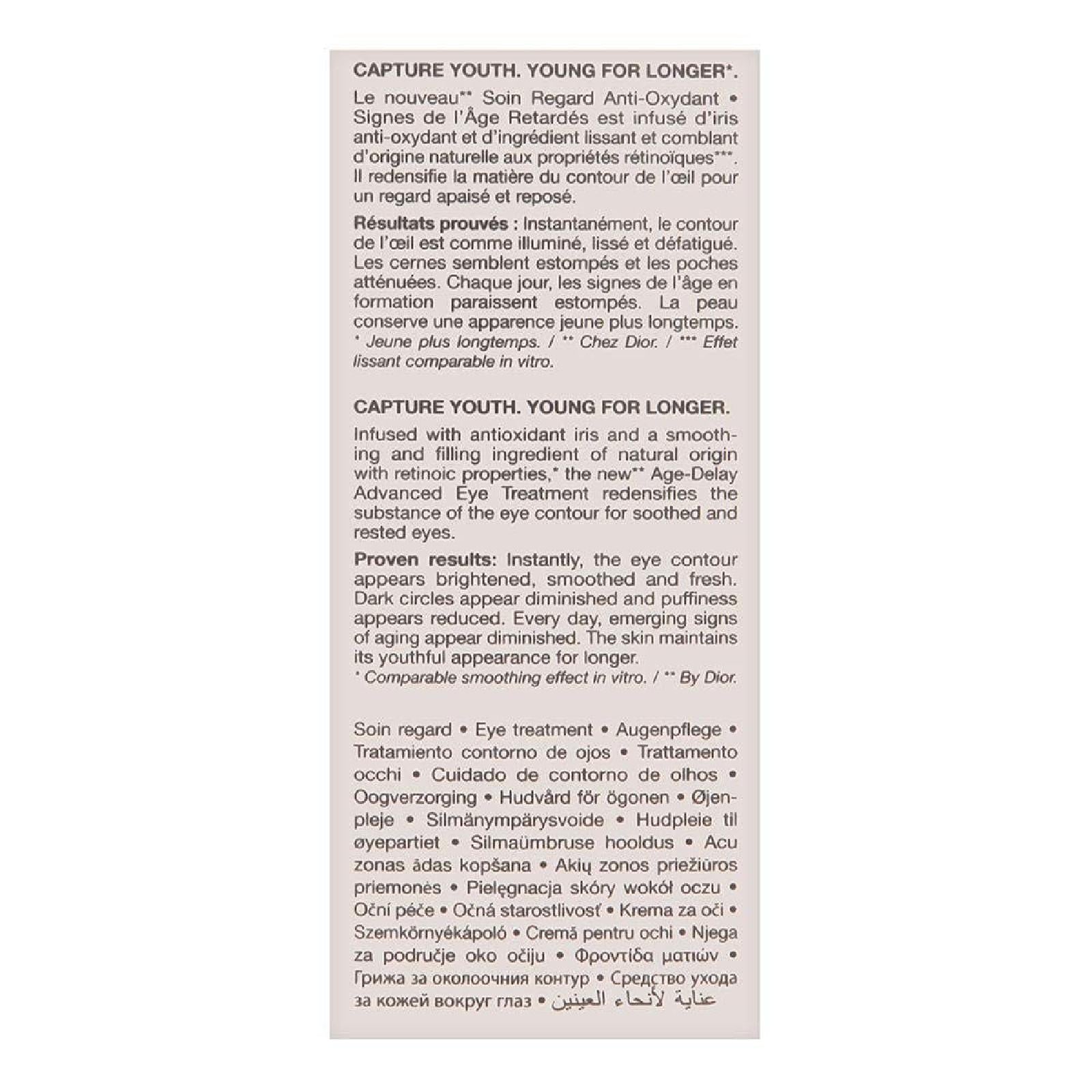 Dior Capture Youth Age Delay Advanced Eye Treatment for Everyone