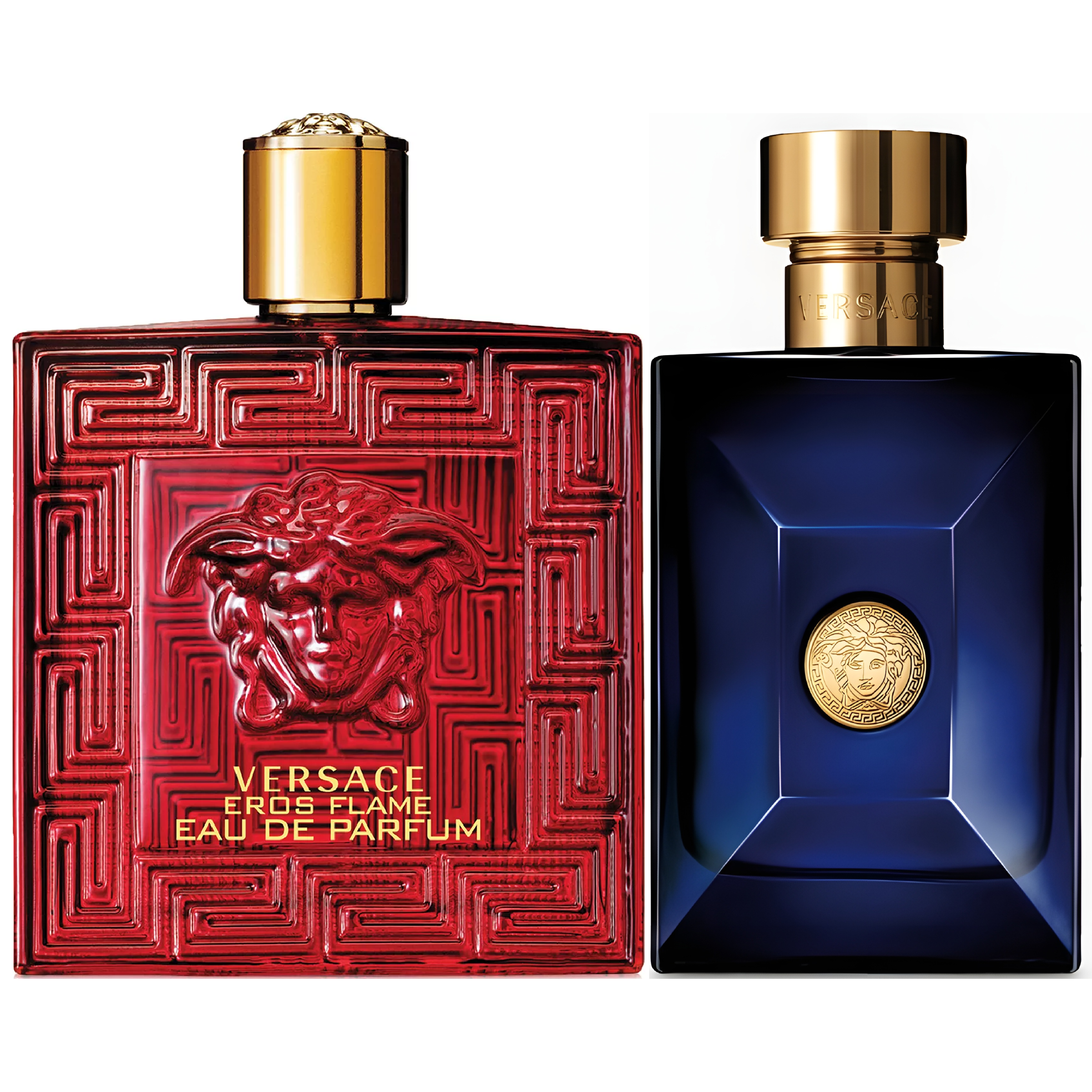 Versace Red & Blue (Eros Flame & Dylan Blue) Fragrance Bundle for Men