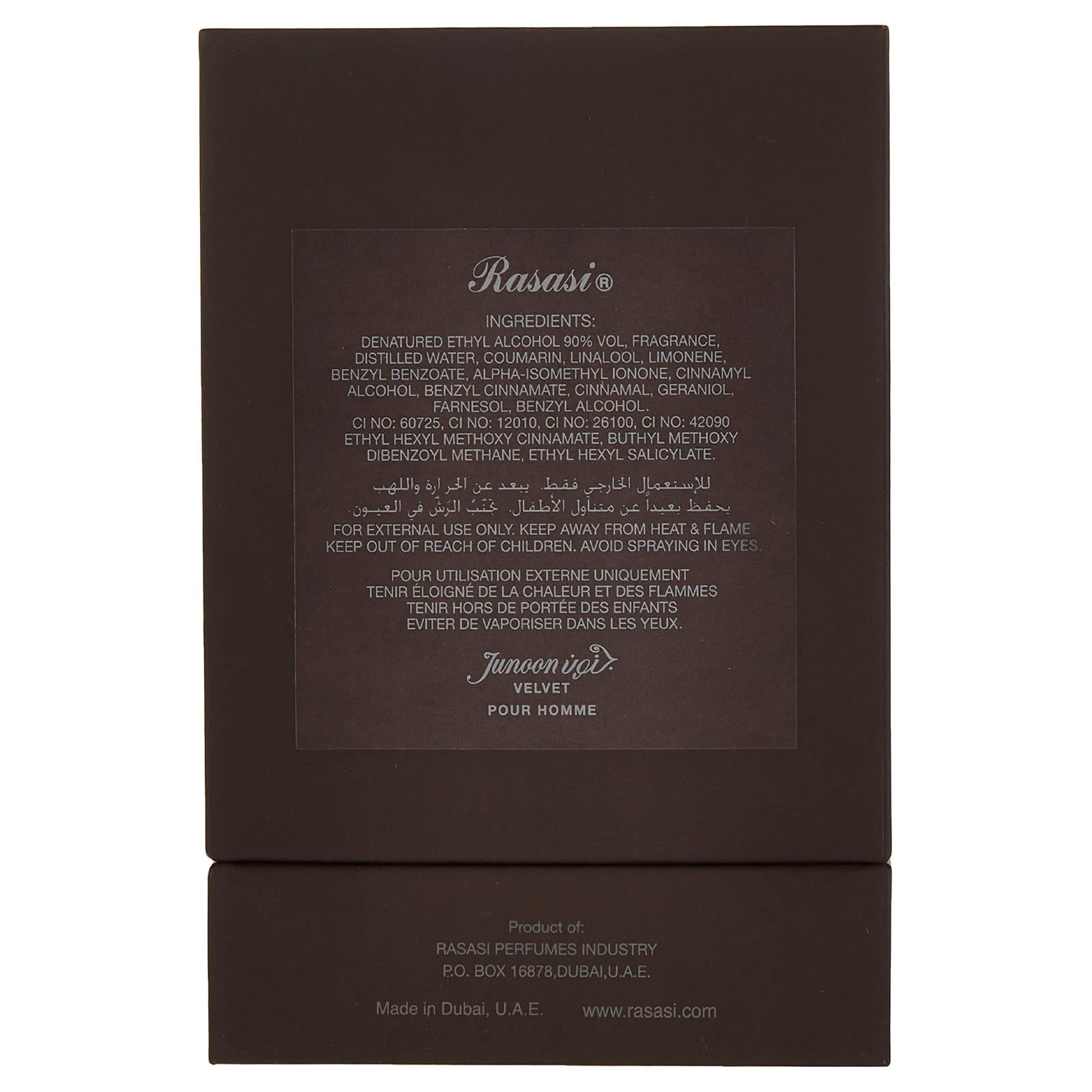 Rasasi Junoon Velvet Eau de Parfum for Men