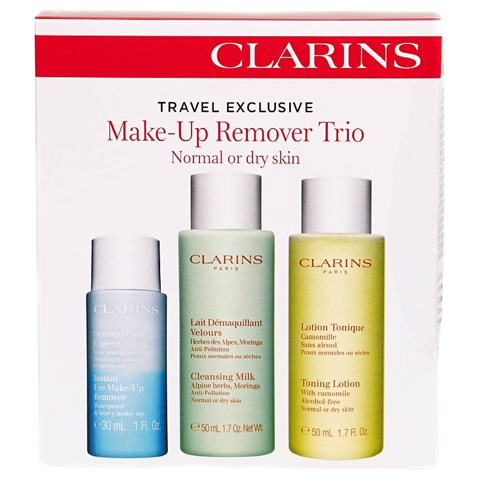 Clarins Make-Up Remover Trio Travel Kit Gift Set