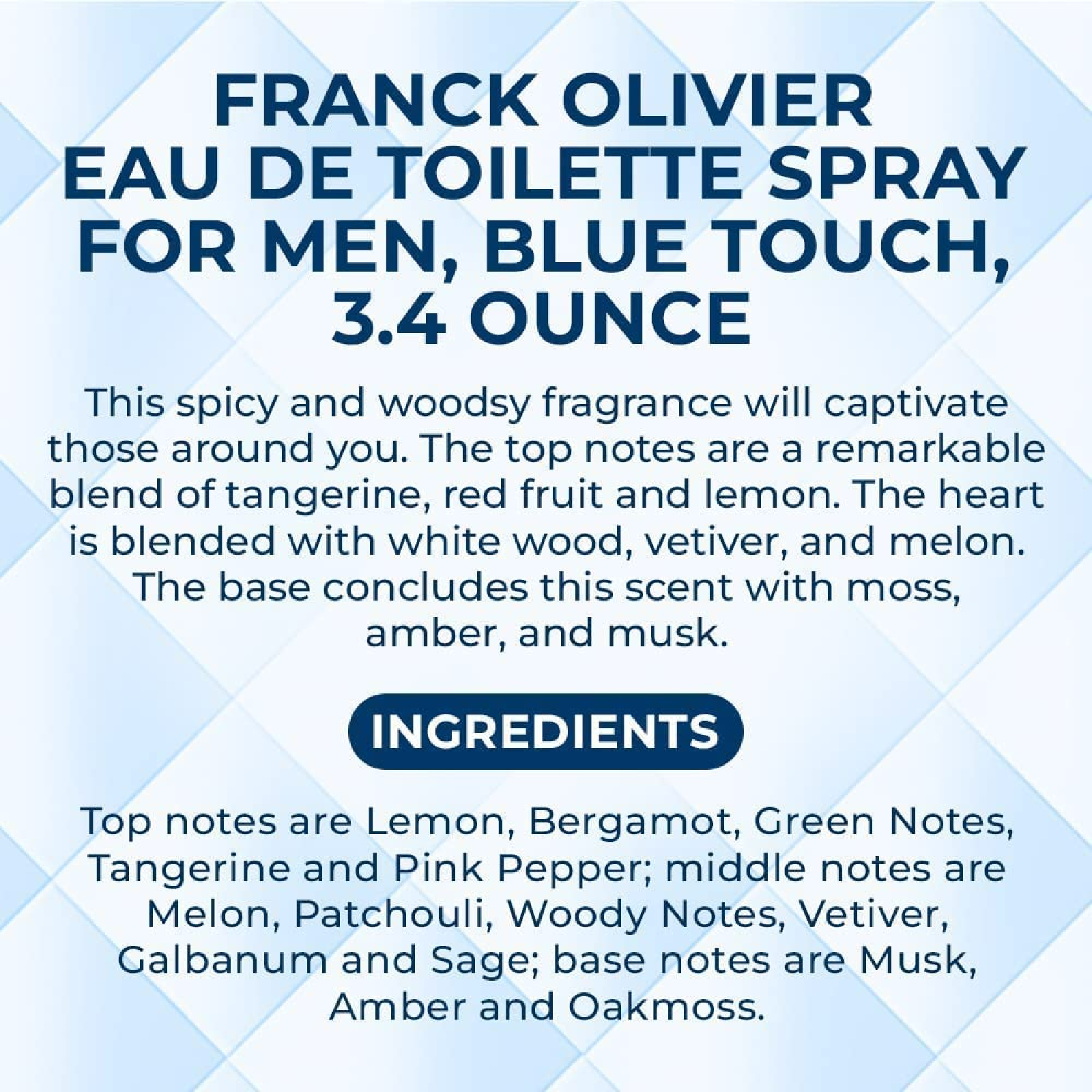 Franck Olivier Blue Touch Eau de Toilette for Men