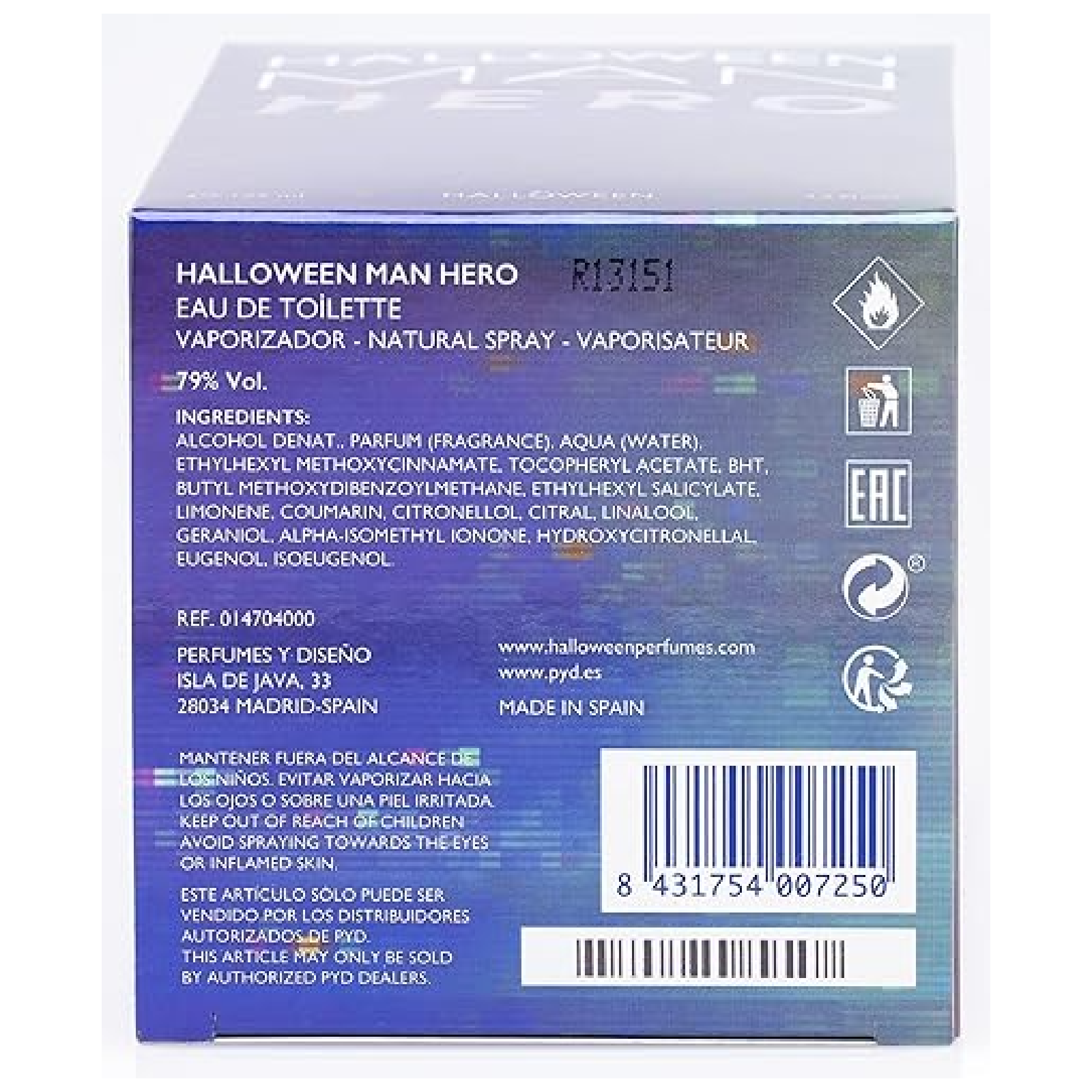 Jesus Del Pozo Halloween Hero Eau de Toilette for Men