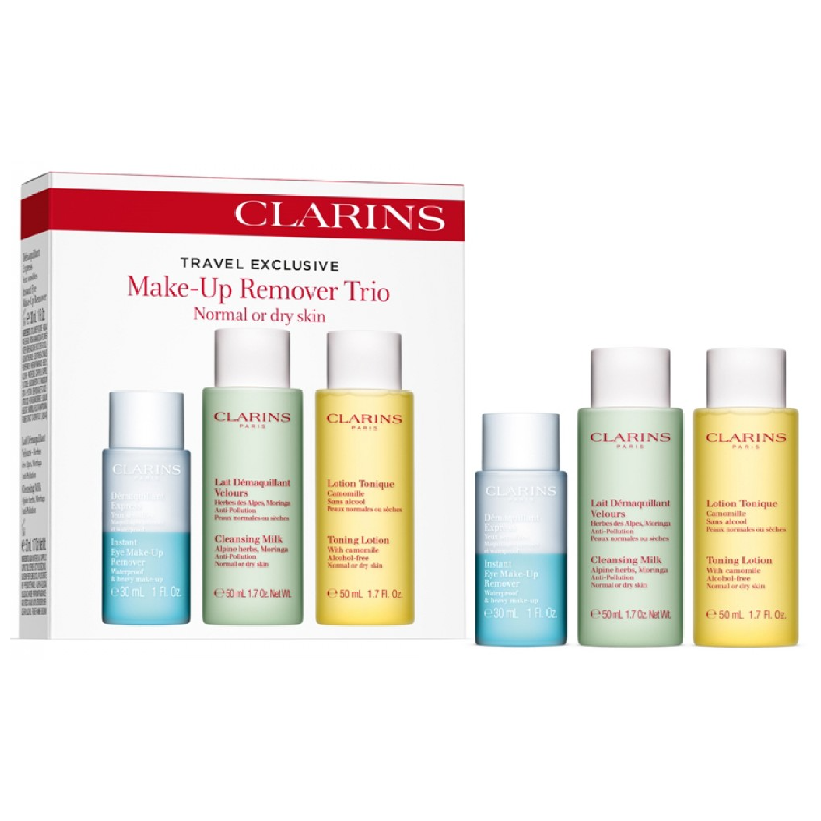 Clarins Make-Up Remover Trio Travel Kit Gift Set