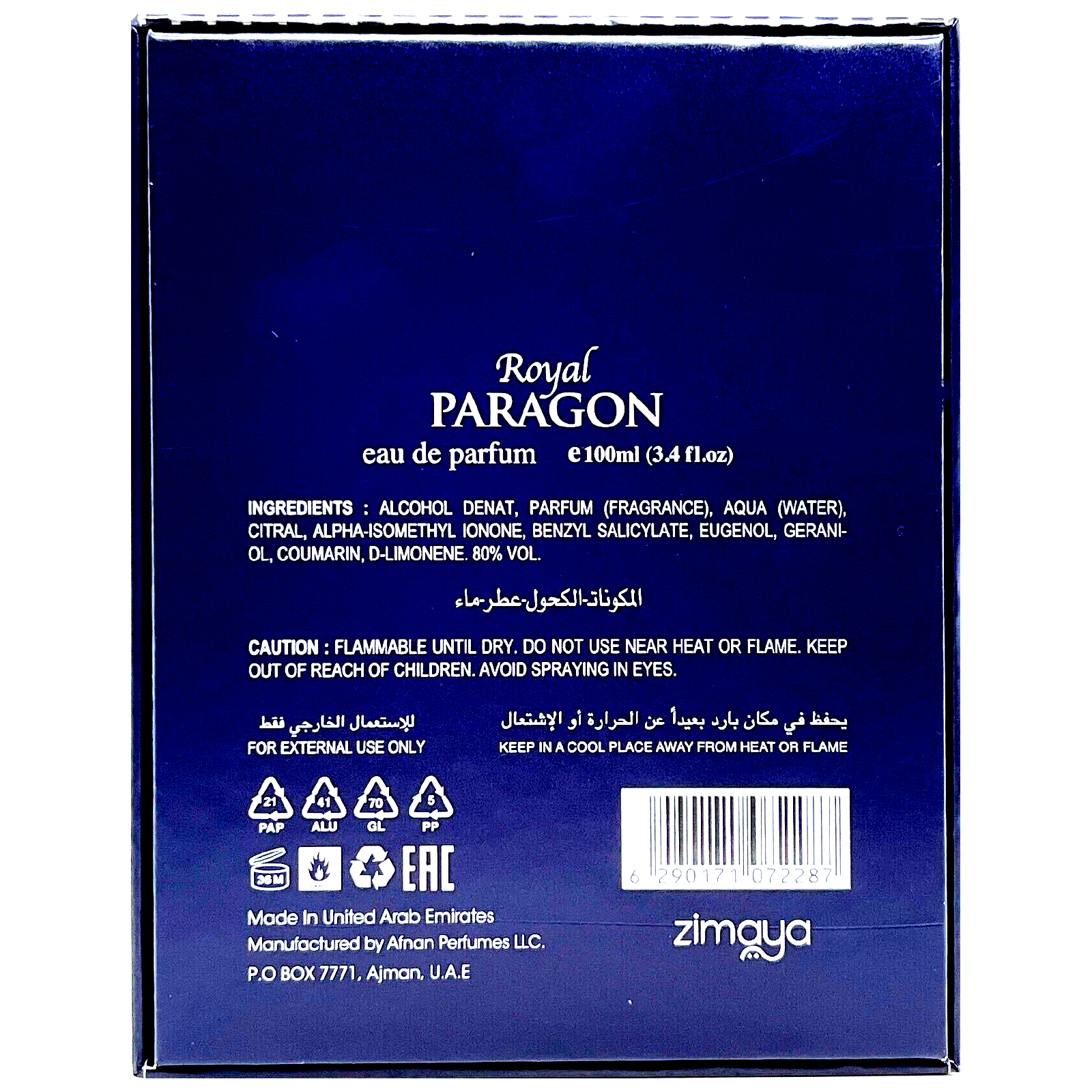 Zimaya Royal Paragon Eau de Parfum for Everyone