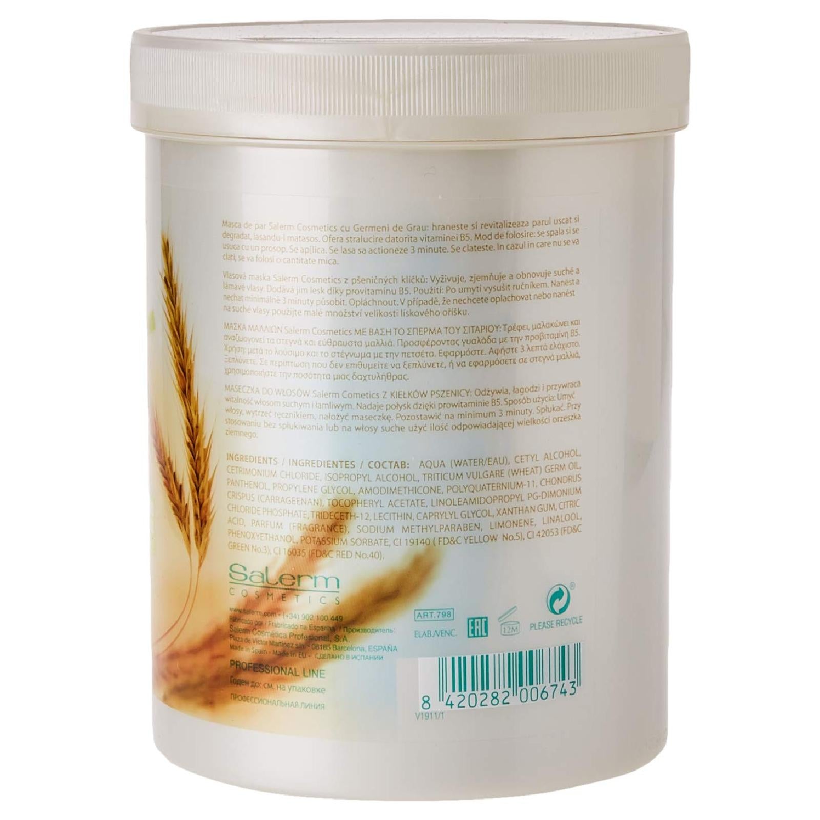 Salerm Wheat Germ Hair Mask For Dry Hair With Provitamin B5
