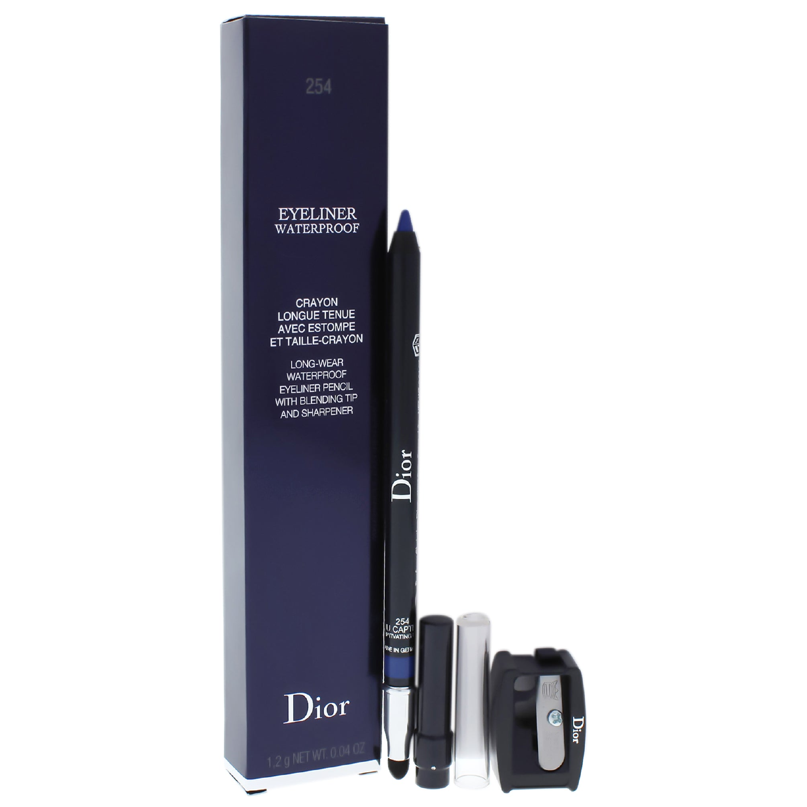 Dior Long Wear Waterproof Eyeliner Pencil With Tip & Sharpener for Women