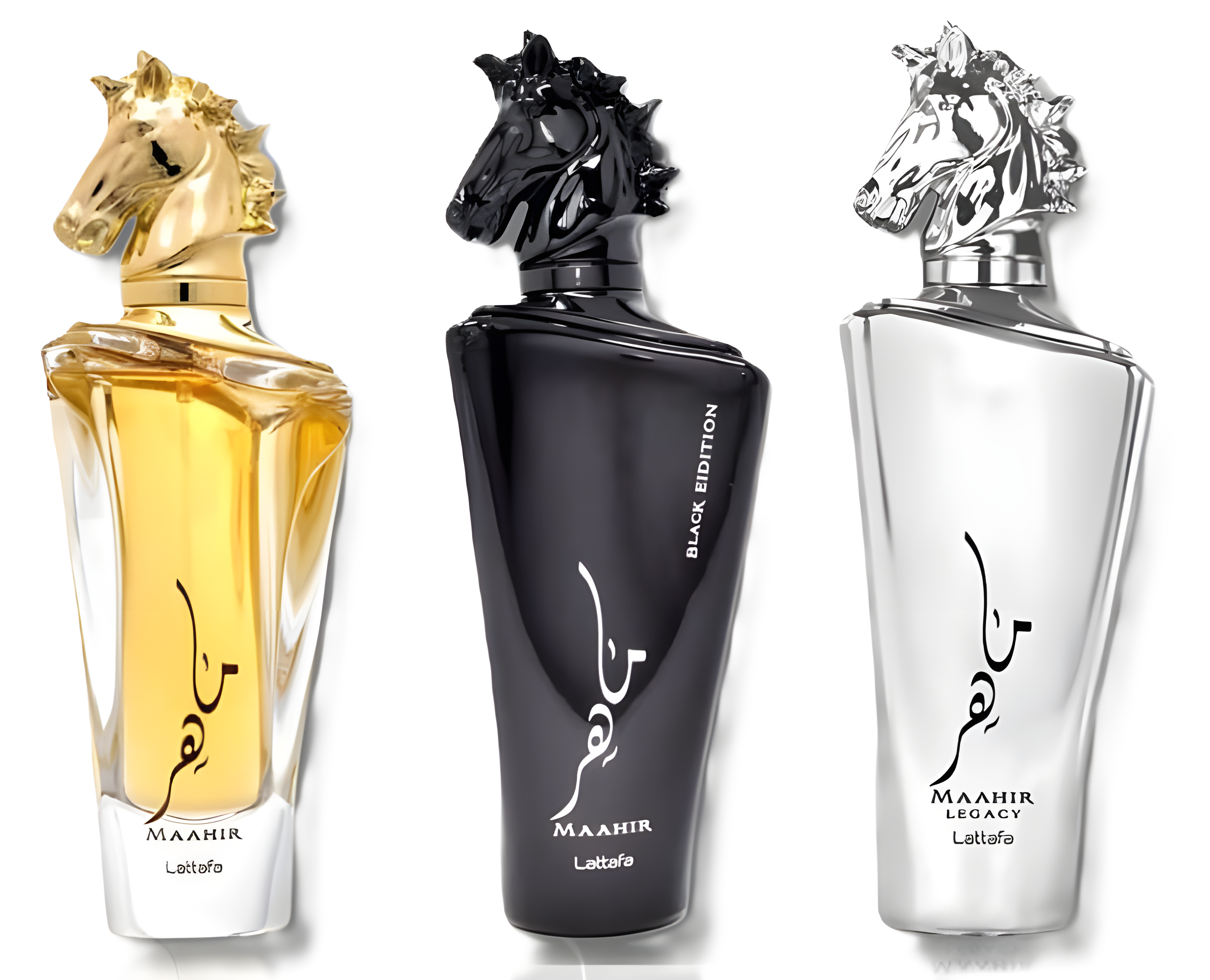 Lattafa Maahir, Maahir Black Edition & Maahir Legacy Fragrance Bundle for Everyone