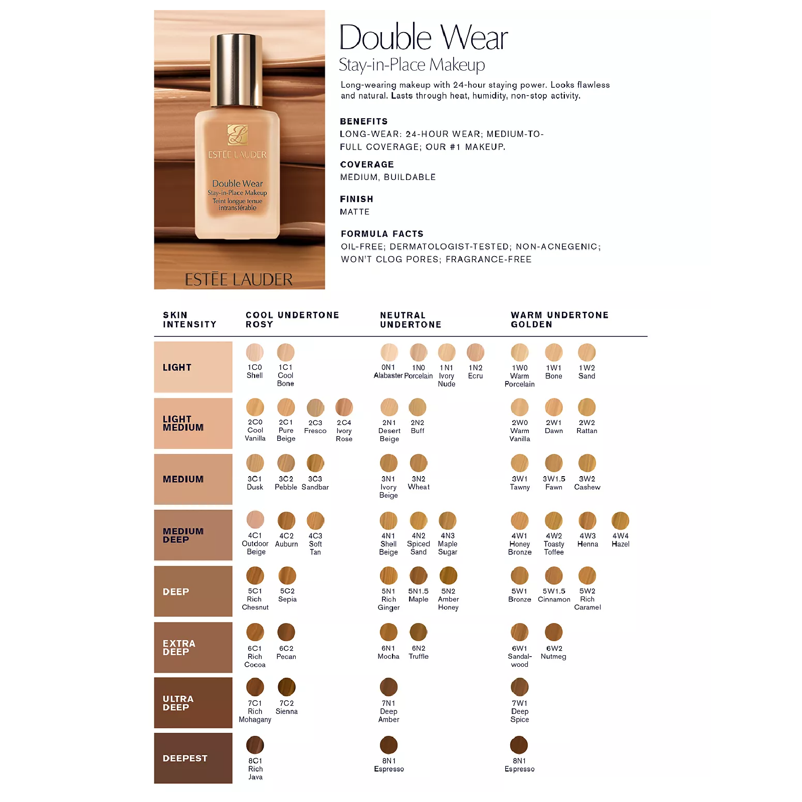 Estee Lauder Double Wear Stay in Place Makeup SPF 10 for Women